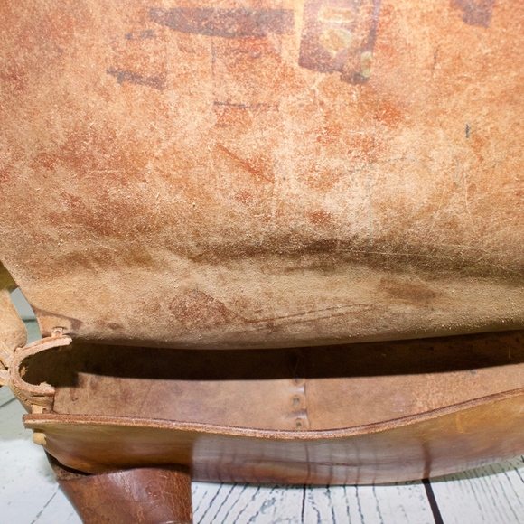 Gorgeous Vintage Hard Leather Brown Handbag Bag - Picture 5 of 8